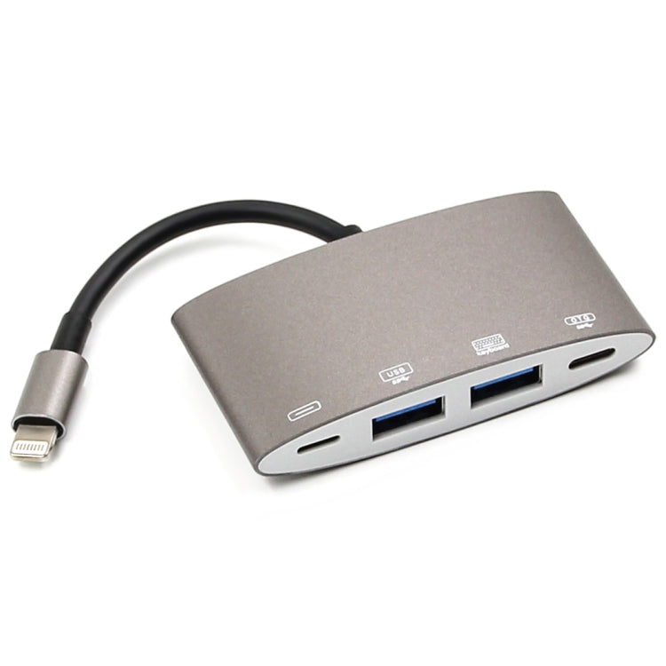 محول متعدد الوظائف 1040KEY من 8 دبابيس إلى USB + Type-C / USB-C + OTG، 1040KEY