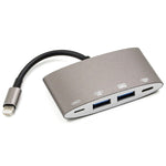 محول متعدد الوظائف 1040KEY من 8 دبابيس إلى USB + Type-C / USB-C + OTG، 1040KEY