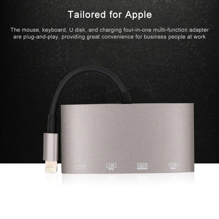 محول متعدد الوظائف 1040KEY من 8 دبابيس إلى USB + Type-C / USB-C + OTG، 1040KEY