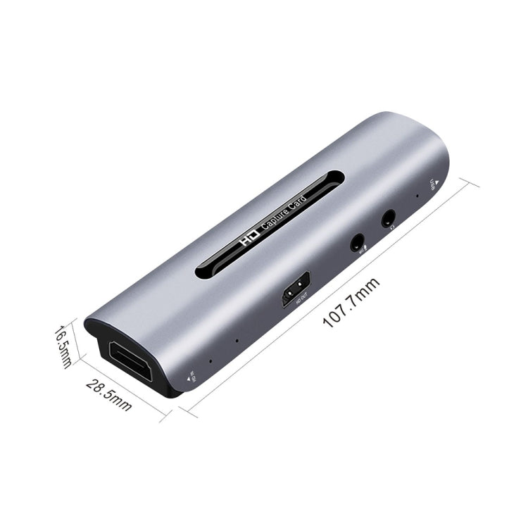 Z35 بطاقة التقاط فيديو وصوت عالية الدقة HDMI أنثى + ميكروفون إلى HDMI أنثى + صوت + USB مع حلقة، Z35
