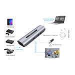 Z35 بطاقة التقاط فيديو وصوت عالية الدقة HDMI أنثى + ميكروفون إلى HDMI أنثى + صوت + USB مع حلقة، Z35