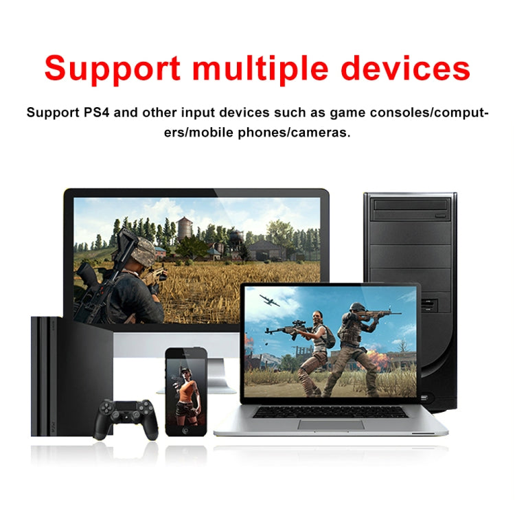 Z37 بطاقة التقاط فيديو وصوت عالية الدقة HDMI أنثى + ميكروفون إلى HDMI أنثى + صوت + USB مع حلقة، Z37