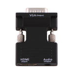 محول HDMI أنثى إلى VGA ذكر مع مخرج صوتي لمشاريع العرض، شاشات المراقبة، أجهزة التلفاز، HDMI إلى VGA + صوت