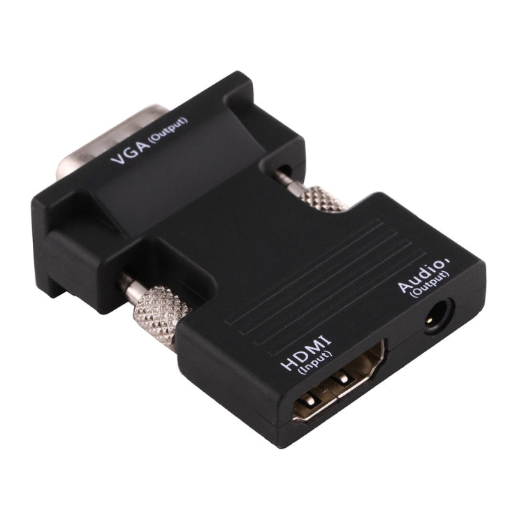 محول HDMI أنثى إلى VGA ذكر مع مخرج صوتي لمشاريع العرض، شاشات المراقبة، أجهزة التلفاز، HDMI إلى VGA + صوت