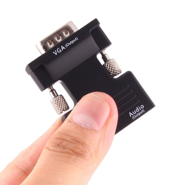 محول HDMI أنثى إلى VGA ذكر مع مخرج صوتي لمشاريع العرض، شاشات المراقبة، أجهزة التلفاز، HDMI إلى VGA + صوت