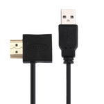كابل محول HDMI أنثى + HDMI ذكر إلى USB 2.0 ذكر بطول 50 سم، HDMI أنثى + ذكر