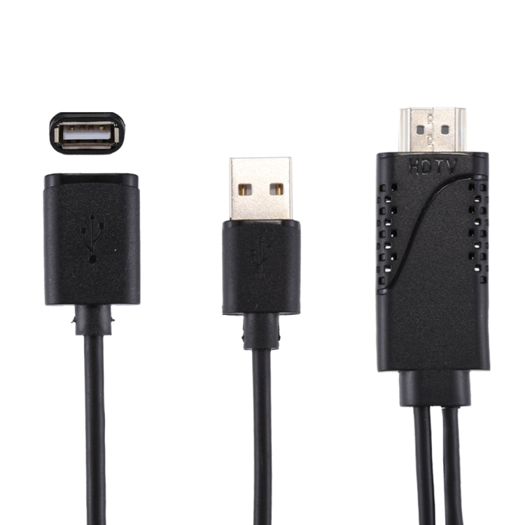 كابل محول 1080P USB 2.0 ذكر + USB 2.0 أنثى إلى HDMI HDTV AV لهواتف iPhone / iPad والهواتف الذكية أندرويد