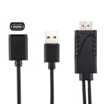كابل محول 1080P USB 2.0 ذكر + USB 2.0 أنثى إلى HDMI HDTV AV لهواتف iPhone / iPad والهواتف الذكية أندرويد