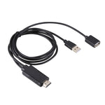 كابل محول 1080P USB 2.0 ذكر + USB 2.0 أنثى إلى HDMI HDTV AV لهواتف iPhone / iPad والهواتف الذكية أندرويد