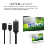 كابل محول 1080P USB 2.0 ذكر + USB 2.0 أنثى إلى HDMI HDTV AV لهواتف iPhone / iPad والهواتف الذكية أندرويد