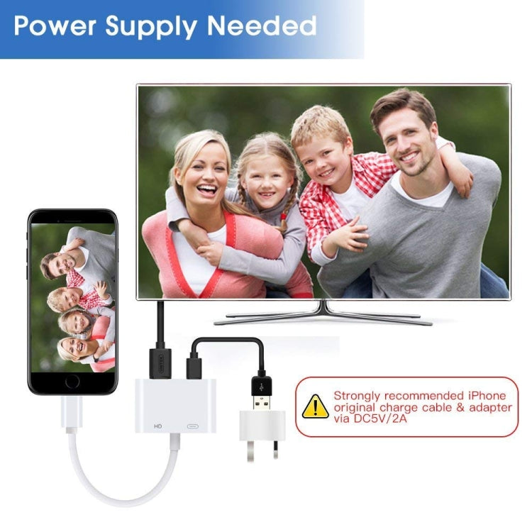 محول E-Gin-LTH-002 من 8 دبابيس Digital AV إلى HDMI + منفذ شحن USB لشاشة عرض تلفاز HD بدقة 1080P، E-Gin-LTH-002