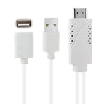 كابل محول USB ذكر + USB 2.0 أنثى إلى HDMI للهاتف إلى HDTV