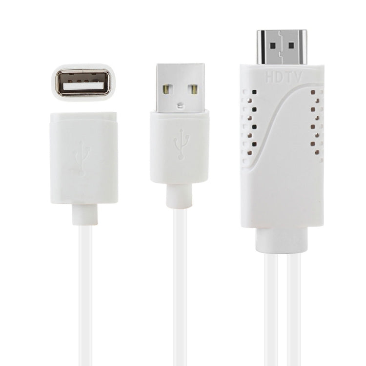 كابل محول USB ذكر + USB 2.0 أنثى إلى HDMI للهاتف إلى HDTV