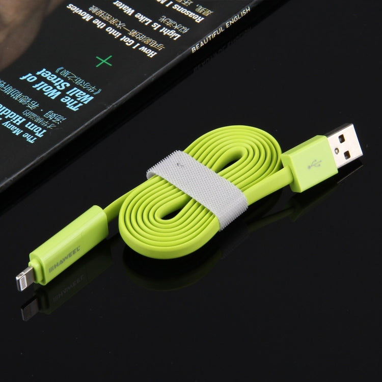 كابل شحن ومزامنة بيانات HAWEEL 1 متر 2 في 1 Micro USB و8 دبابيس إلى USB، كابل 2 في 1 مع موصلين