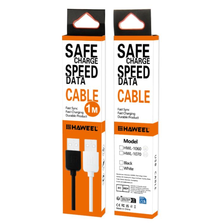 كابل شحن ومزامنة عالي السرعة HAWEEL 1 متر 35 نواة من 8 دبابيس إلى USB لأجهزة iPhone وiPad، 8 دبابيس 1 متر، كابل 8 دبابيس 1 متر