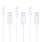 مجموعة 3 قطع من كابل مزامنة وشحن عالي السرعة بطول 1 متر، 8 دبابيس إلى USB من HAWEEL لأجهزة iPhone و iPad