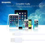 مجموعة 5 قطع من كابل مزامنة وشحن عالي السرعة بطول 1 متر، 8 دبابيس إلى USB من HAWEEL لأجهزة iPhone و iPad