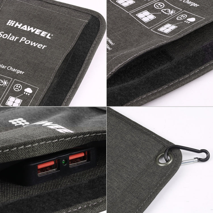 شاحن لوحة شمسية قابلة للطي بقوة 28 واط مع منفذي USB بحد أقصى 5 فولت 3 أمبير من HAWEEL، لوحة 28 واط (B)