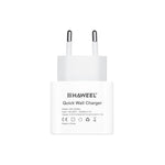 شاحن سفر HAWEEL PD 20W بمنفذ USB-C / Type-C واحد، يدعم بروتوكول QC الكامل، قابس EU، شاحن QC قابس EU
