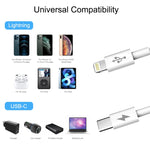 كابل شحن سريع بقوة 25 واط و3 أمبير USB-C / Type-C إلى 8 دبابيس من HAWEEL لأجهزة iPhone و iPad، طول الكابل: 2 متر