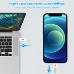 كابل شحن سريع بقوة 25 واط و3 أمبير USB-C / Type-C إلى 8 دبابيس من HAWEEL لأجهزة iPhone و iPad، طول الكابل: 2 متر
