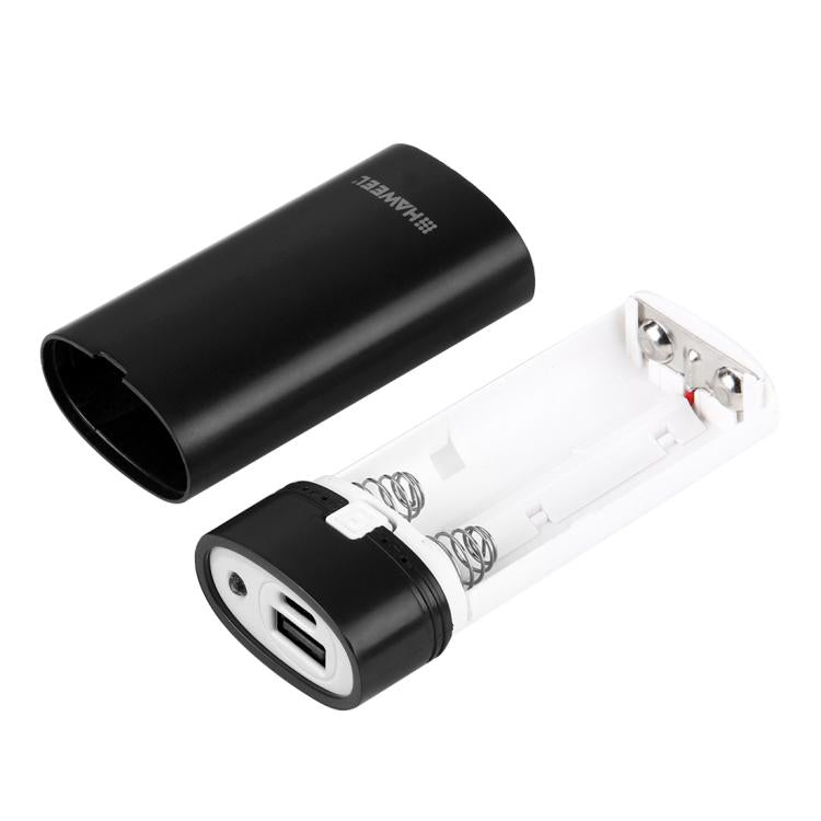 صندوق شل لبنك طاقة DIY مع بطاريتين 18650 (غير مشمولتين) بسعة 5600 مللي أمبير مع مخرج USB ومؤشر، DIY بطاريتين (أسود)، DIY بطاريتين (أبيض)
