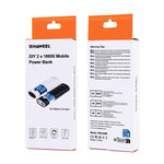 صندوق شل لبنك طاقة DIY مع بطاريتين 18650 (غير مشمولتين) بسعة 5600 مللي أمبير مع مخرج USB ومؤشر، DIY بطاريتين (أسود)، DIY بطاريتين (أبيض)