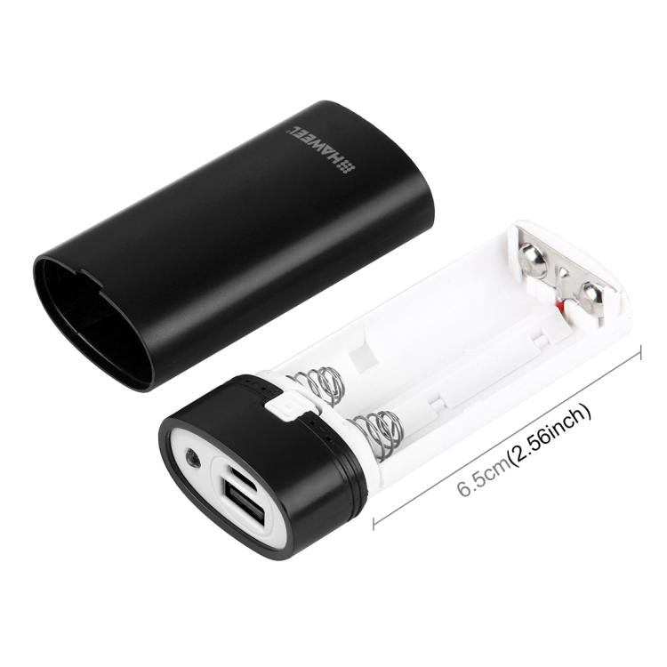 صندوق شل لبنك طاقة DIY مع بطاريتين 18650 (غير مشمولتين) بسعة 5600 مللي أمبير مع مخرج USB ومؤشر، DIY بطاريتين (أسود)، DIY بطاريتين (أبيض)