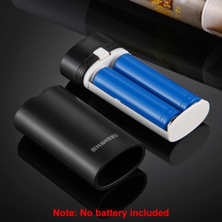 صندوق شل لبنك طاقة DIY مع بطاريتين 18650 (غير مشمولتين) بسعة 5600 مللي أمبير مع مخرج USB ومؤشر، DIY بطاريتين (أسود)، DIY بطاريتين (أبيض)