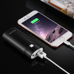 صندوق شل لبنك طاقة DIY مع بطاريتين 18650 (غير مشمولتين) بسعة 5600 مللي أمبير مع مخرج USB ومؤشر، DIY بطاريتين (أسود)، DIY بطاريتين (أبيض)