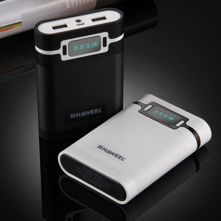 HAWEEL DIY 4 x 18650 Battery (Not Included) 10000mAh Power Bank Shell Box with 2 x USB Output & Display for iPhone, Galaxy, Sony, HTC, Google, Huawei, Xiaomi, Lenovo and other Smartphones, DIY 4x 18650 Batteries 10000mAh