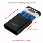 HAWEEL DIY 4 x 18650 Battery (Not Included) 10000mAh Power Bank Shell Box with 2 x USB Output & Display for iPhone, Galaxy, Sony, HTC, Google, Huawei, Xiaomi, Lenovo and other Smartphones, DIY 4x 18650 Batteries 10000mAh