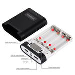 HAWEEL DIY 4 x 18650 Battery (Not Included) 10000mAh Power Bank Shell Box with 2 x USB Output & Display for iPhone, Galaxy, Sony, HTC, Google, Huawei, Xiaomi, Lenovo and other Smartphones, DIY 4x 18650 Batteries 10000mAh