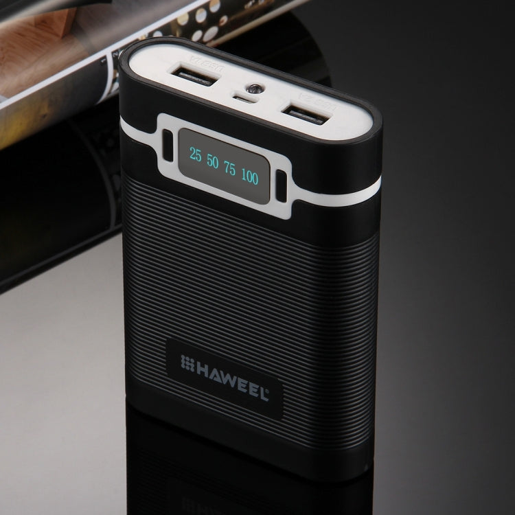 HAWEEL DIY 4 x 18650 Battery (Not Included) 10000mAh Power Bank Shell Box with 2 x USB Output & Display for iPhone, Galaxy, Sony, HTC, Google, Huawei, Xiaomi, Lenovo and other Smartphones, DIY 4x 18650 Batteries 10000mAh
