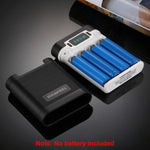HAWEEL DIY 4 x 18650 Battery (Not Included) 10000mAh Power Bank Shell Box with 2 x USB Output & Display for iPhone, Galaxy, Sony, HTC, Google, Huawei, Xiaomi, Lenovo and other Smartphones, DIY 4x 18650 Batteries 10000mAh