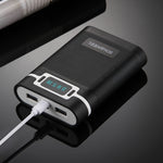 HAWEEL DIY 4 x 18650 Battery (Not Included) 10000mAh Power Bank Shell Box with 2 x USB Output & Display for iPhone, Galaxy, Sony, HTC, Google, Huawei, Xiaomi, Lenovo and other Smartphones, DIY 4x 18650 Batteries 10000mAh