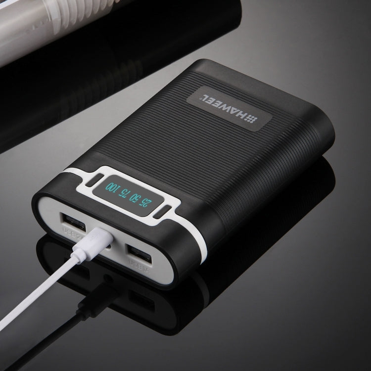 HAWEEL DIY 4 x 18650 Battery (Not Included) 10000mAh Power Bank Shell Box with 2 x USB Output & Display for iPhone, Galaxy, Sony, HTC, Google, Huawei, Xiaomi, Lenovo and other Smartphones, DIY 4x 18650 Batteries 10000mAh