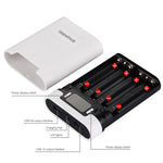 صندوق شل لبنك طاقة DIY مع 4 بطاريات 18650 (غير مشمولة) بسعة 10000 مللي أمبير مع مخرجين USB وشاشة عرض لأجهزة iPhone و Galaxy و Sony و HTC و Google و Huawei و Xiaomi و Lenovo وغيرها من الهواتف الذكية، DIY 4 بطاريات 18650 بسعة 10000 مللي أمبير (US)