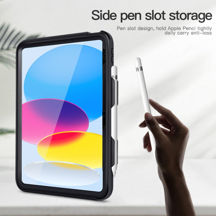 غطاء لوحي مقاوم للصدمات يغطي الجسم بالكامل 360 مع قبضة وحامل وفتحة قلم لجهاز iPad الجيل العاشر 10.9 2022