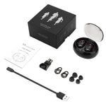 سماعات أذن رياضية لاسلكية بتقنية إلغاء الضوضاء DSP Bluetooth V5.0 مع علبة شحن BTH-V5، متوافقة مع iPhone وأندرويد