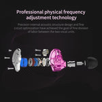 سماعة أذن KZ ZSN Circle Iron رباعية النواة مع تحكم سلكي، باس ميغا HiFi داخل الأذن مع ميكروفون