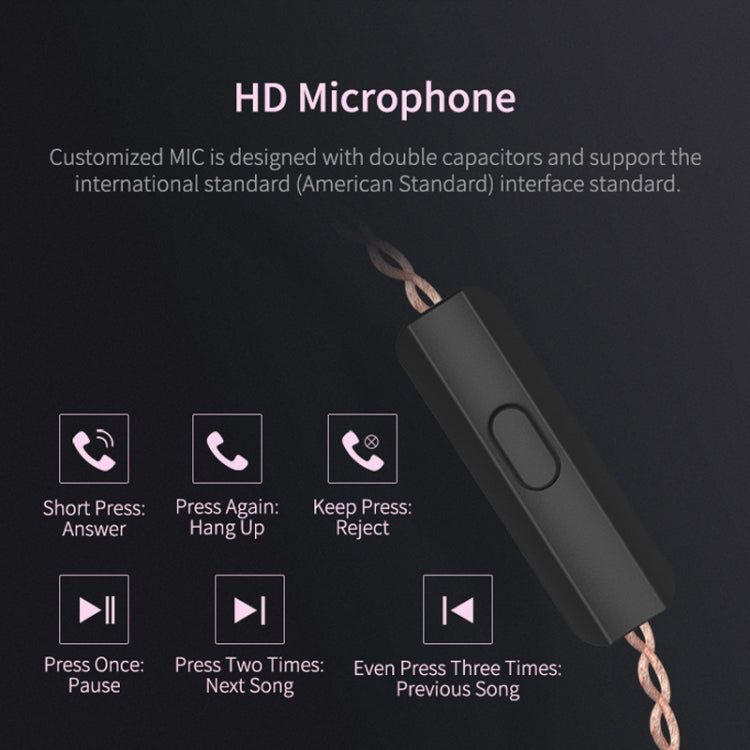 سماعة أذن KZ ZSN Circle Iron رباعية النواة مع تحكم سلكي، باس ميغا HiFi داخل الأذن مع ميكروفون