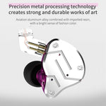 سماعة أذن KZ ZSN Circle Iron رباعية النواة مع تحكم سلكي، باس ميغا HiFi داخل الأذن مع ميكروفون