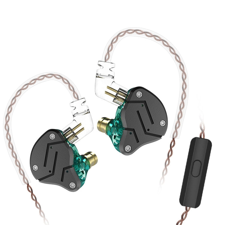 سماعة أذن KZ ZSN Circle Iron رباعية النواة مع تحكم سلكي، باس ميغا HiFi داخل الأذن مع ميكروفون