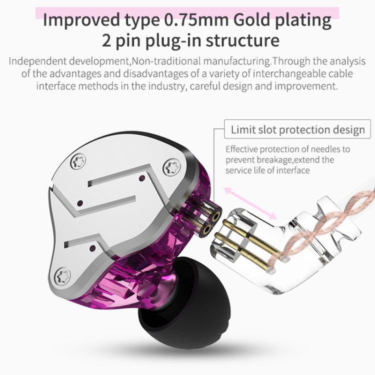 سماعة أذن KZ ZSN Circle Iron رباعية النواة مع تحكم سلكي، باس ميغا HiFi داخل الأذن بدون ميكروفون