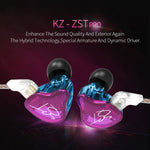 سماعة أذن KZ ZST Circle Iron داخل الأذن مع باس ميغا MP3 مزدوجة الوحدة بدون ميكروفون