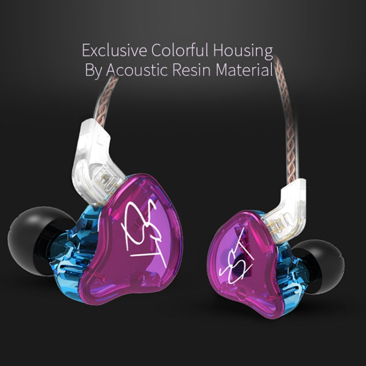 سماعة أذن KZ ZST Circle Iron داخل الأذن مع باس ميغا MP3 مزدوجة الوحدة بدون ميكروفون
