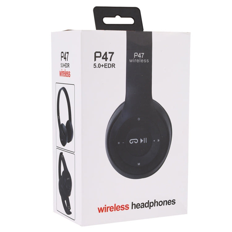 سماعة رأس بلوتوث لاسلكية قابلة للطي P47 مع منفذ صوت 3.5 مم، تدعم MP3 / المكالمات، P47 أسود، P47 أزرق، P47 أحمر، P47 أبيض، P47 أخضر