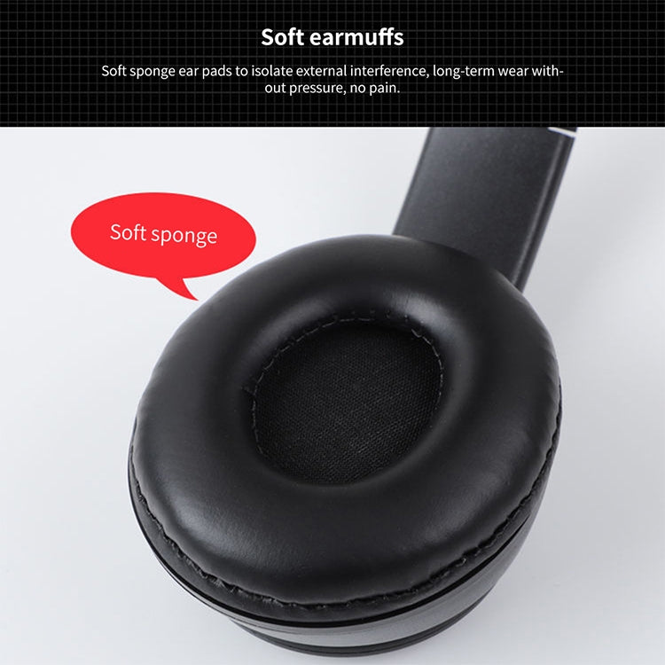 سماعة رأس بلوتوث لاسلكية قابلة للطي P47 مع منفذ صوت 3.5 مم، تدعم MP3 / المكالمات، P47 أسود، P47 أزرق، P47 أحمر، P47 أبيض، P47 أخضر