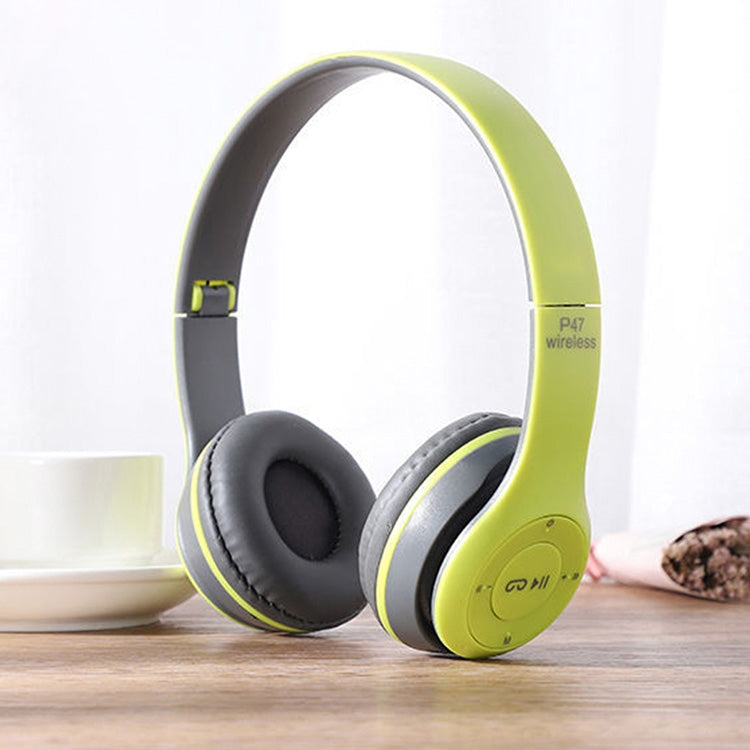 سماعة رأس بلوتوث لاسلكية قابلة للطي P47 مع منفذ صوت 3.5 مم، تدعم MP3 / المكالمات، P47 أسود، P47 أزرق، P47 أحمر، P47 أبيض، P47 أخضر